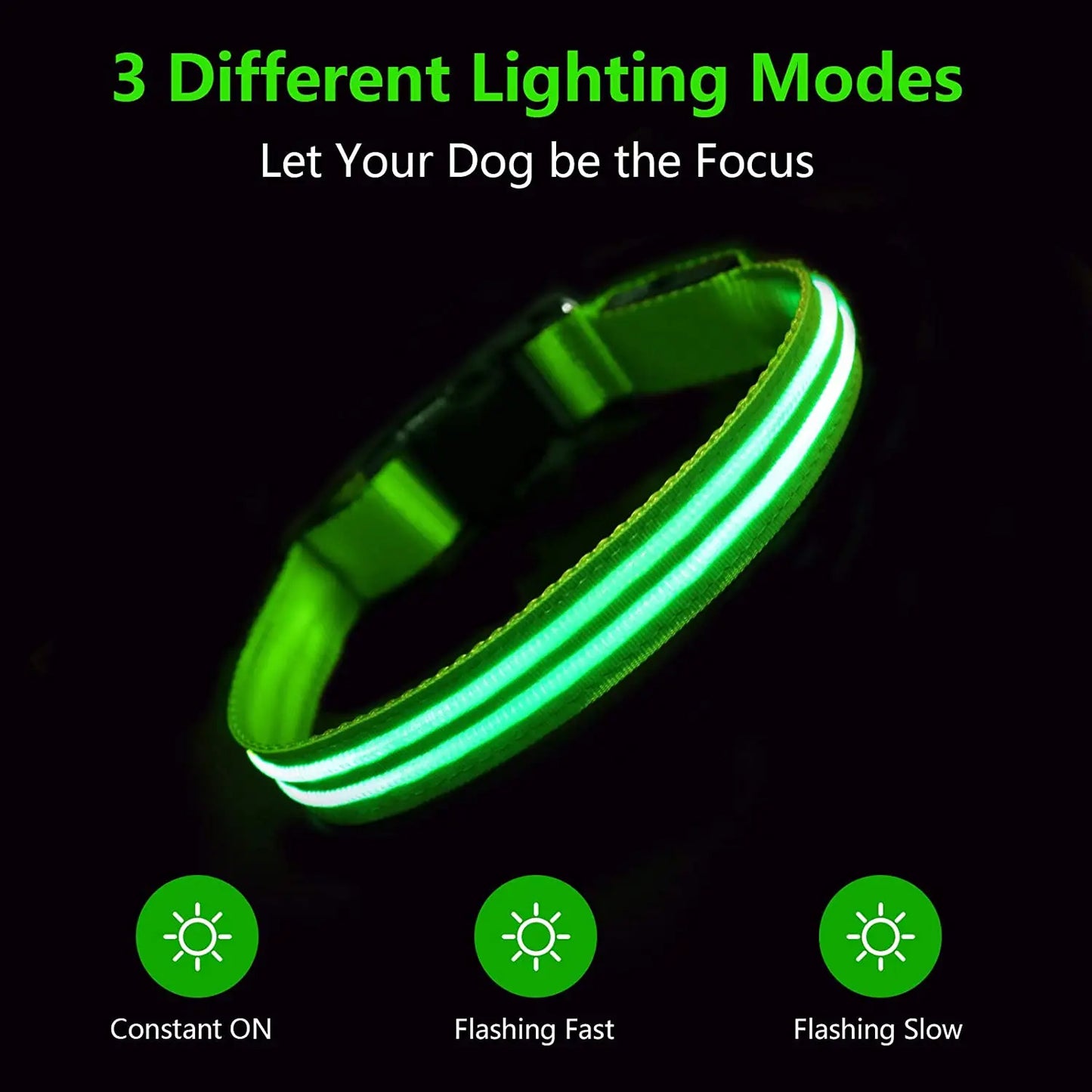 LED Rechargeable Waterproof Dog Collar