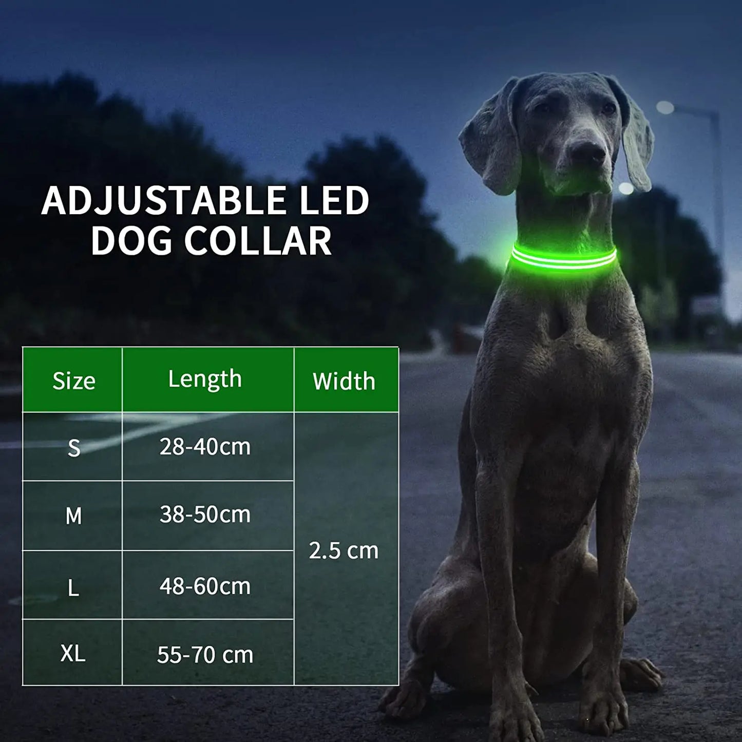 LED Rechargeable Waterproof Dog Collar